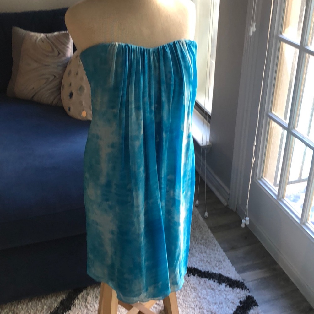 Alice + Olivia Strapless Tie Dye Dress